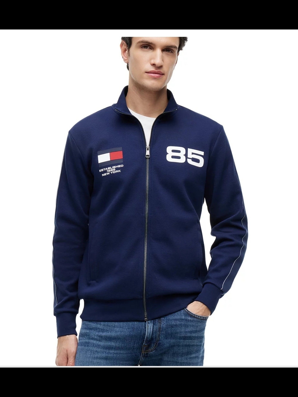 Tommy Hilfiger Navy 85 Zip-Up Track Jacket